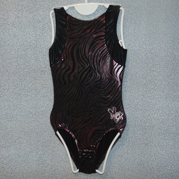 GK Natsia Black Silver Zebra Leotard CL - Picture 1 of 6